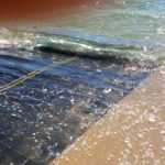 Beach access mat in tidal zone