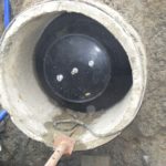 Inflatable sewer pipe plug inflated